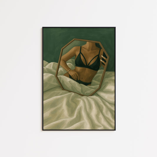Sensual Bedroom Art – Surrealist Mirror Wall Art | Intimate Boudoir Decor
