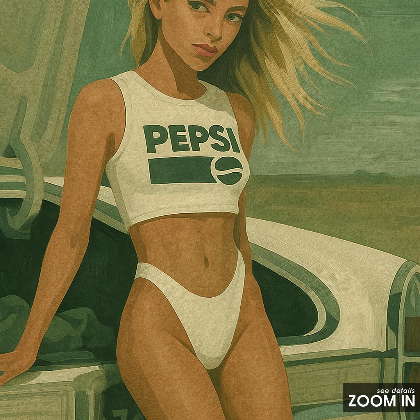 Retro Pepsi Poster – Vintage Wall Art | 70s Retro Print & Desert Car Artwork