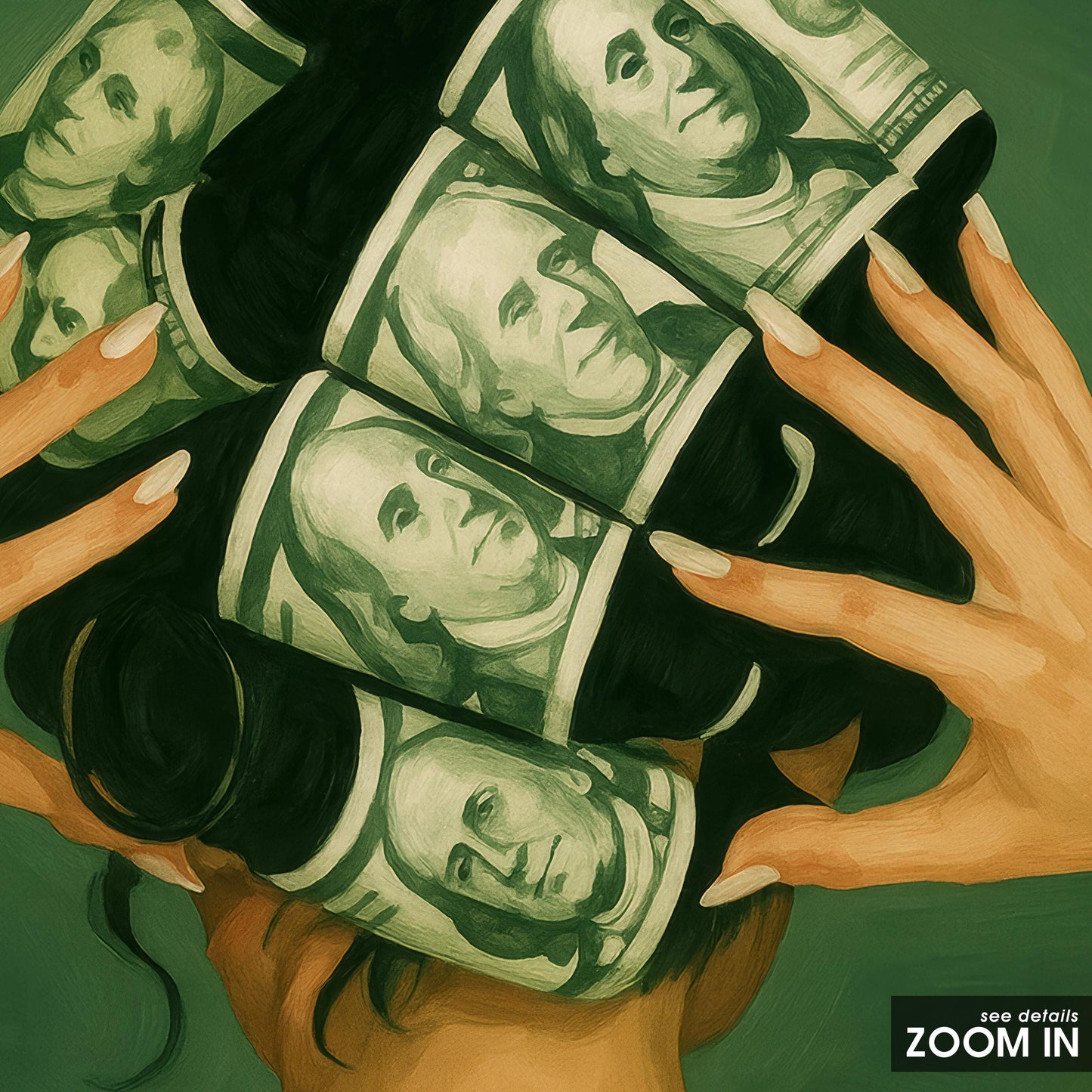 Feminine Power Poster – Bold Money Rollers Art | Green Gold Decor