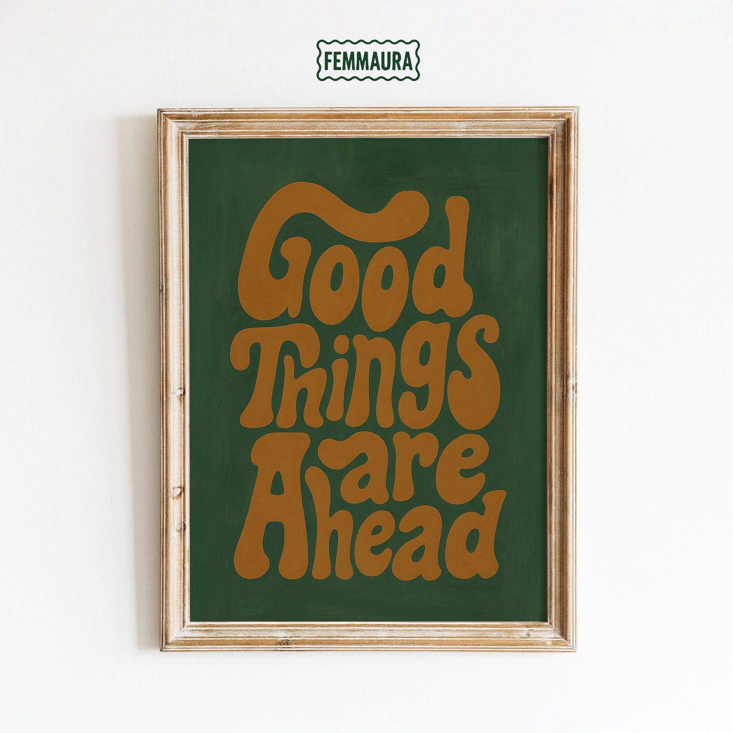 Retro Motivational Poster – Positive Wall Art With 70s Groovy Lettering & Earth Tone Decor