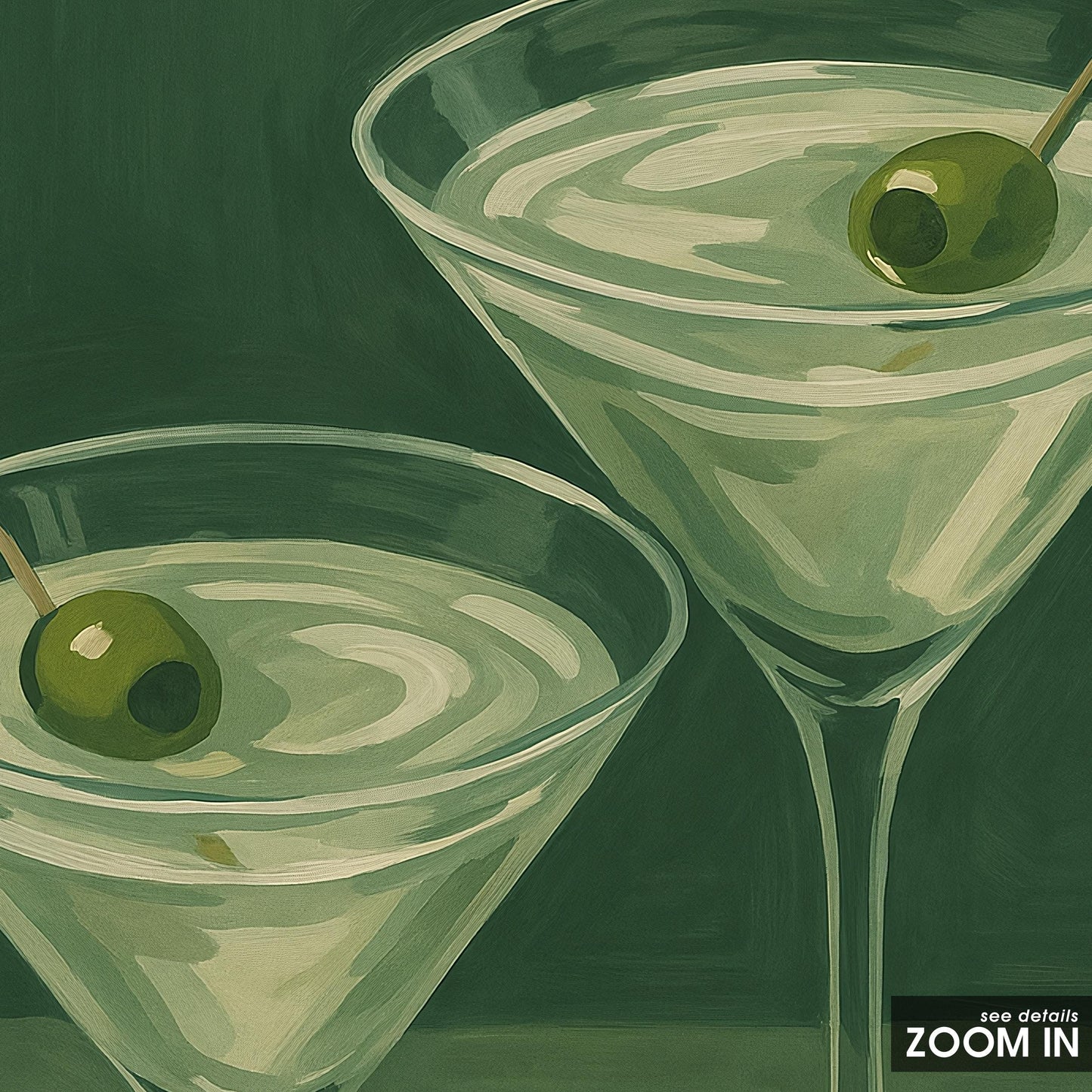 Martini Glasses Poster – Minimalist Cocktail Wall Art | Retro Bar Decor Print