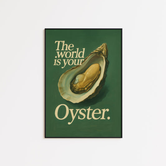 Retro Motivational Poster – Vintage Wall Art With Oyster Illustration & Typography Print