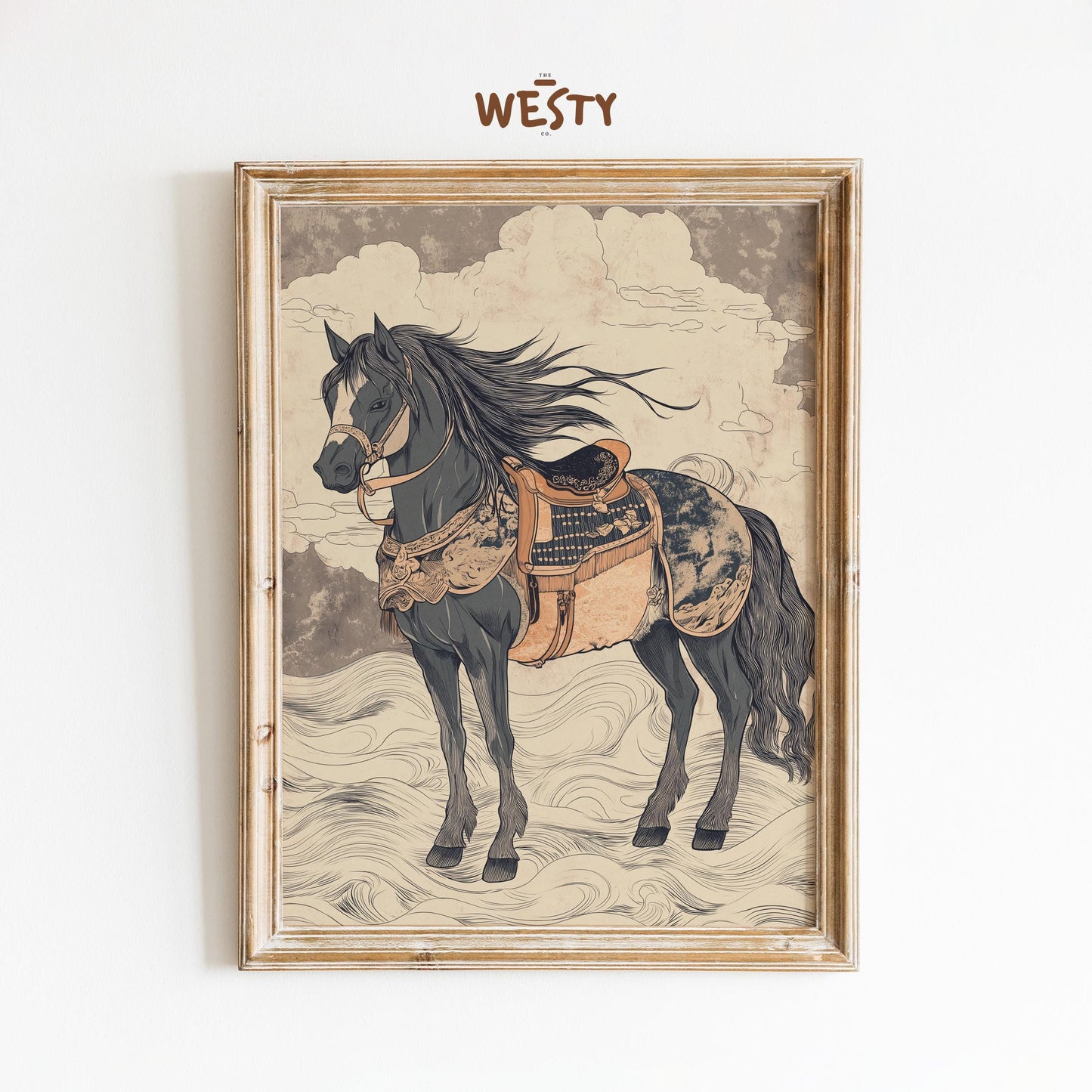Samurai Horse Poster – Wind Spirit Warhorse Art Print