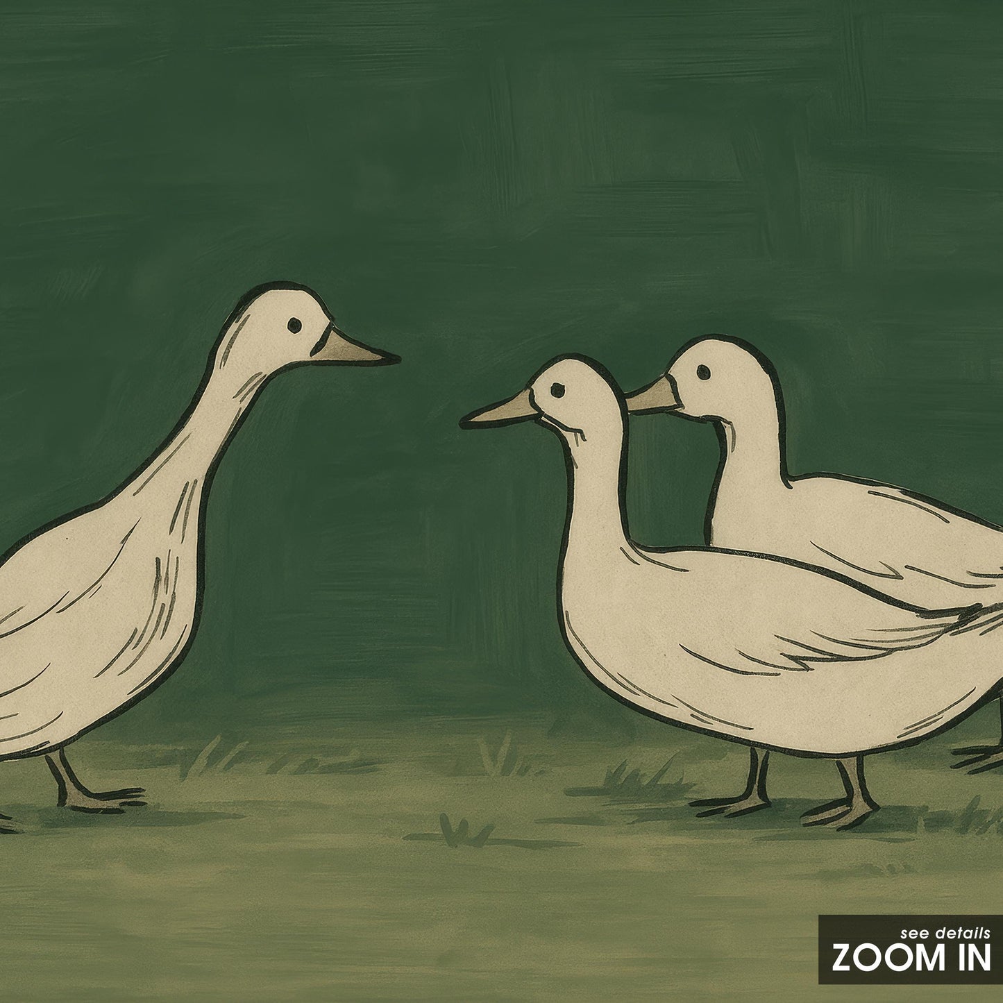 Rustic Duck Illustration – Farmhouse Wall Art With Minimalist Duck Design