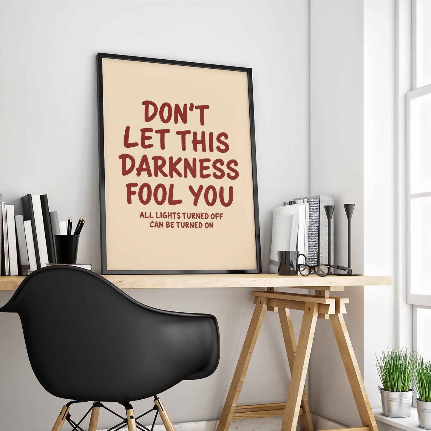 Inspirational Western Print – “Don’t Let This Darkness Fool You” Quote Poster