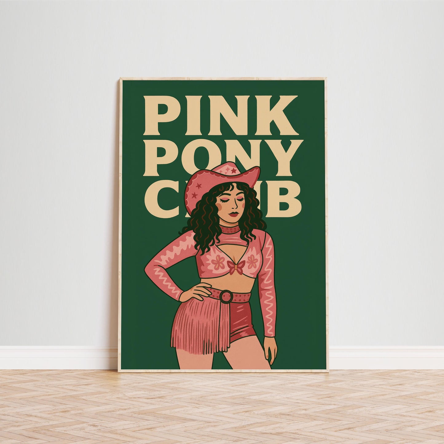 Queer Cowgirl Art Print – Pink Pony Club Retro Western Girl Poster