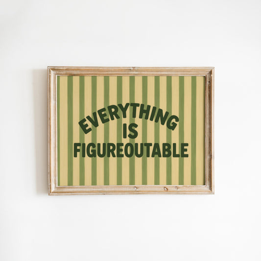 Motivational Quote Print – Retro Striped Poster With Arched Typography Design