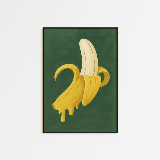Dripping Banana Poster – Bold Pop Art Wall Decor | Colorful Fruit Print