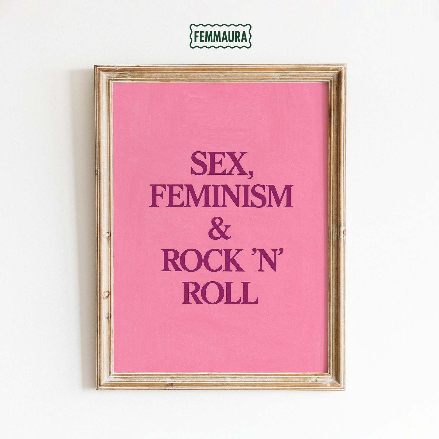 Feminist Retro Poster – Bold Pink Wall Print With Vintage Slogan Art
