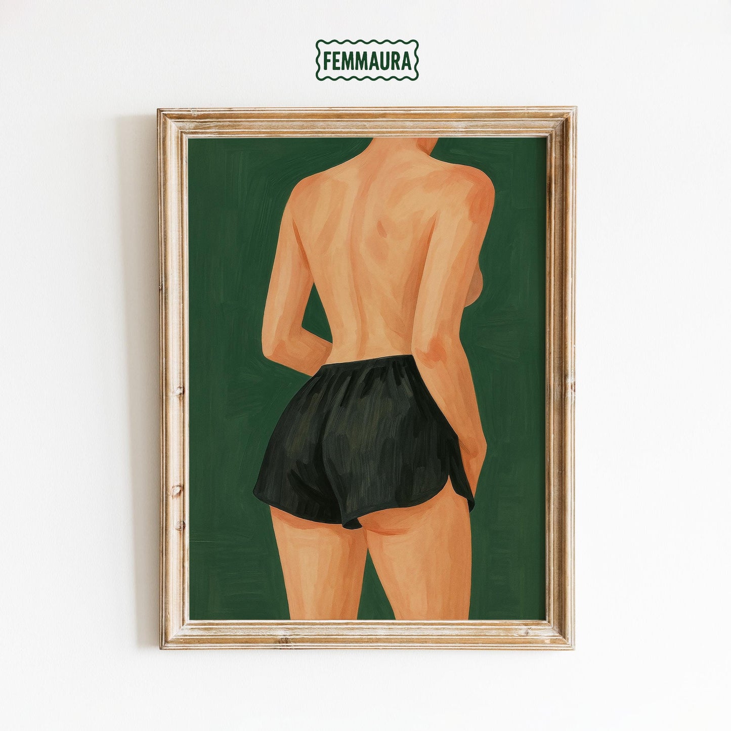 Minimal Feminine Wall Art – Backless Woman Poster | Elegant Nude Illustration