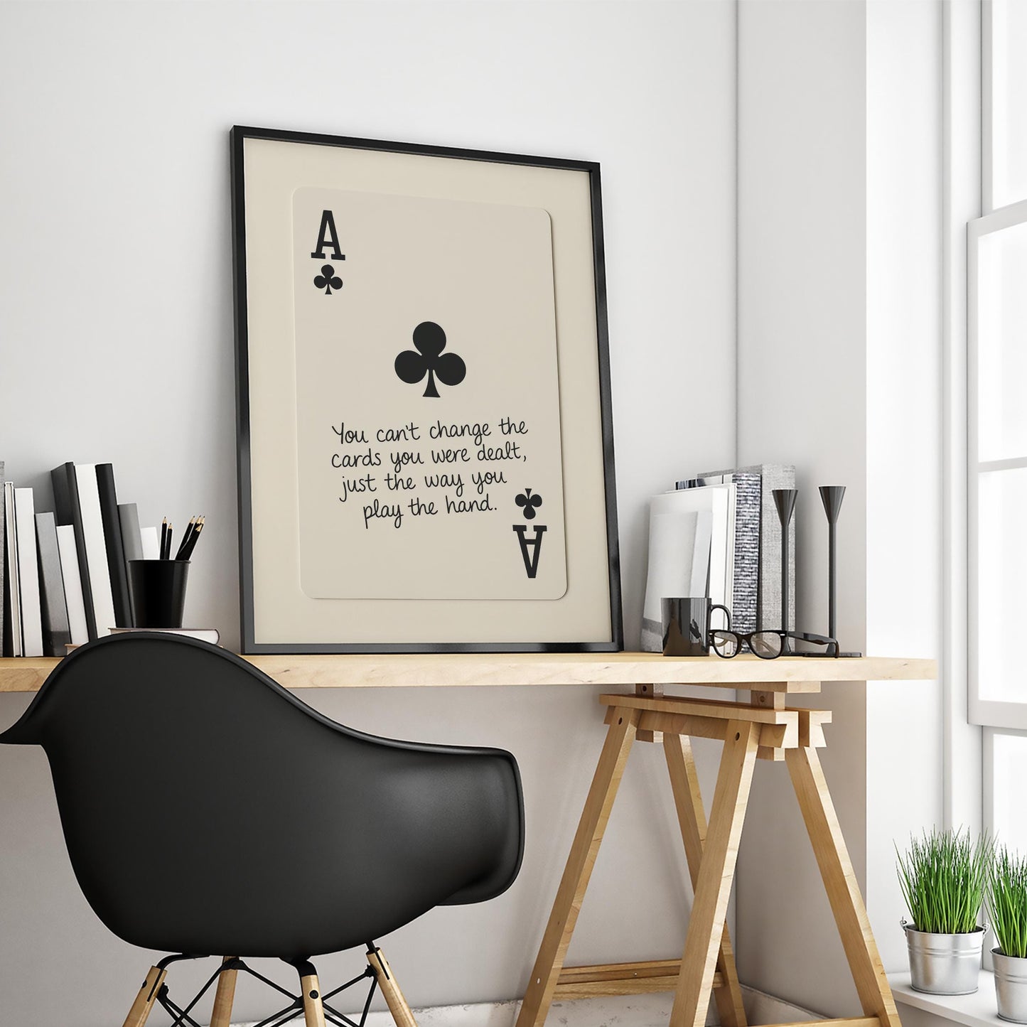 Ace of Clubs Quote Poster – Western Playing Card Wall Art with Life Advice