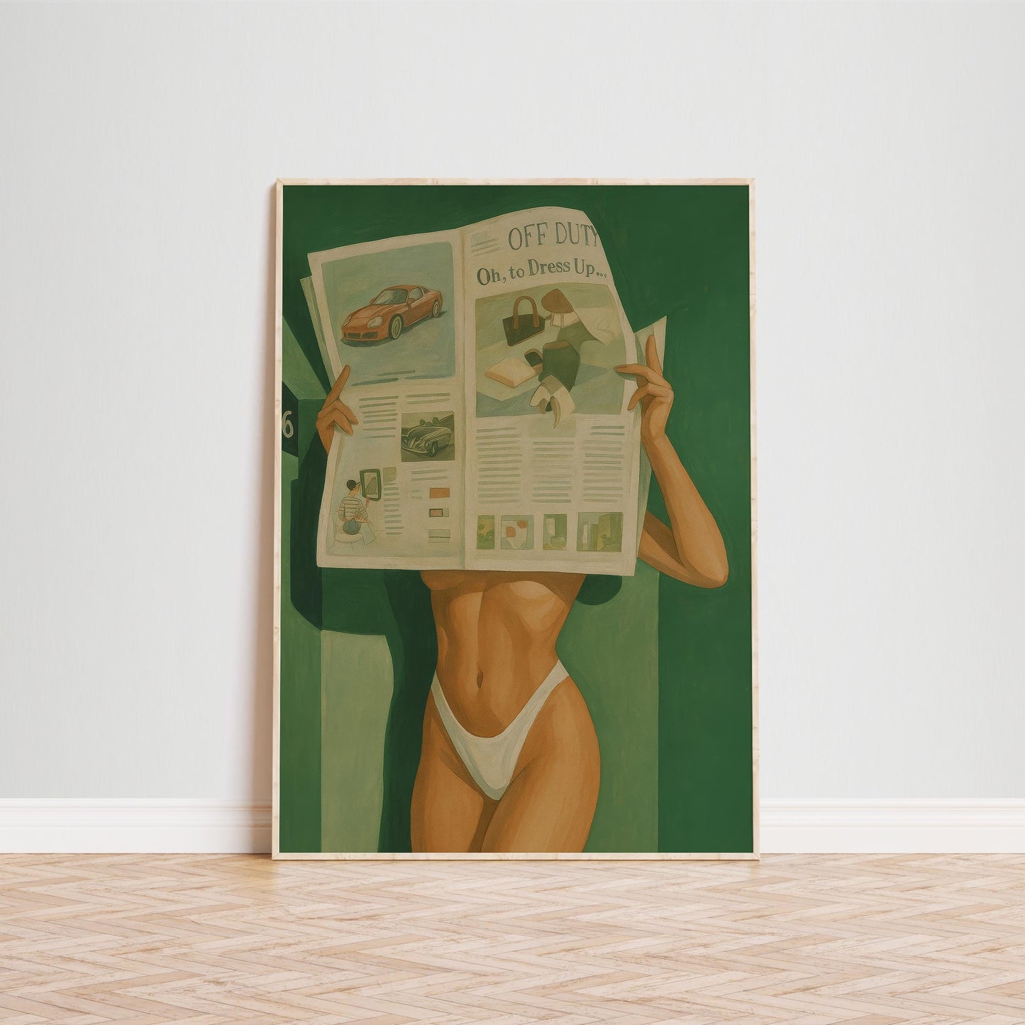 Retro Pin-Up Poster – Bold Motel Print | Feminine Wall Art, Cheeky Elegant Design