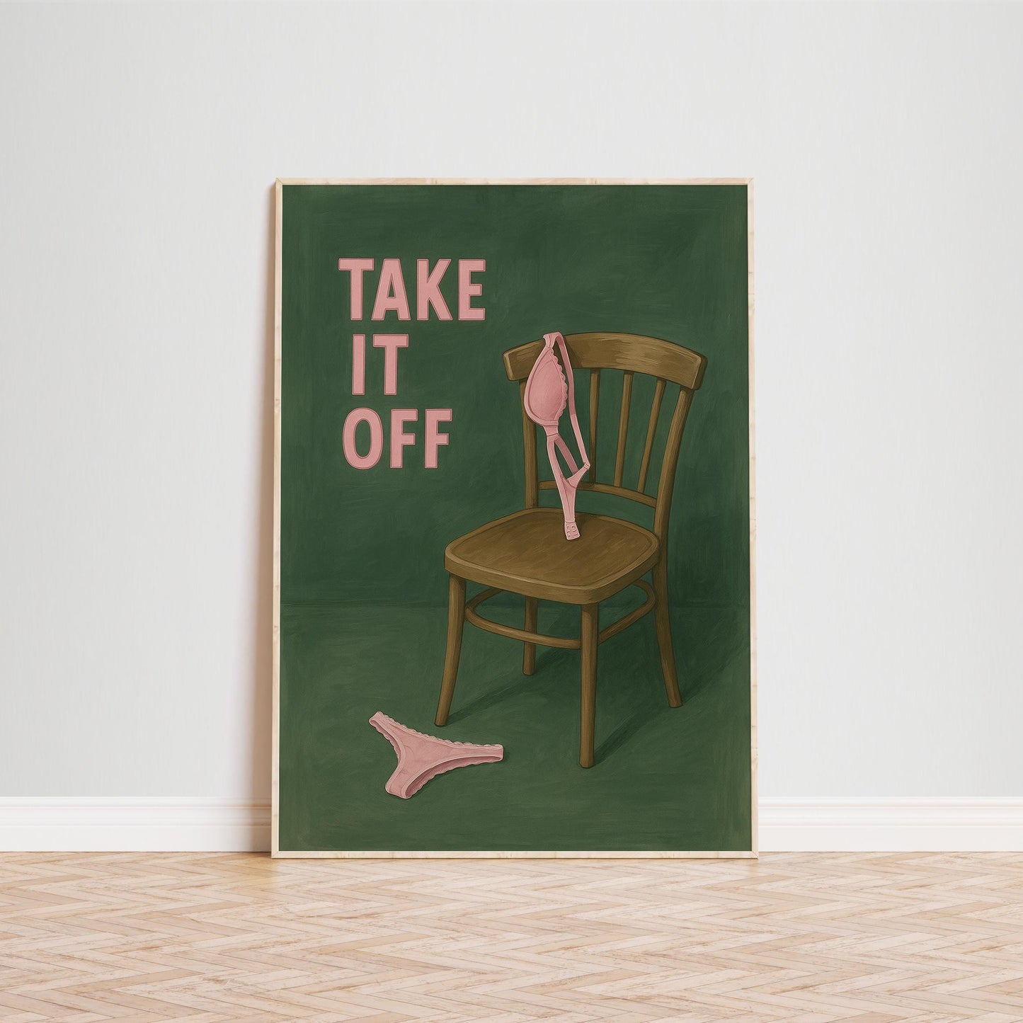 Feminist Wall Art – Bold Typography Pink Green Poster | Playful Quote Print