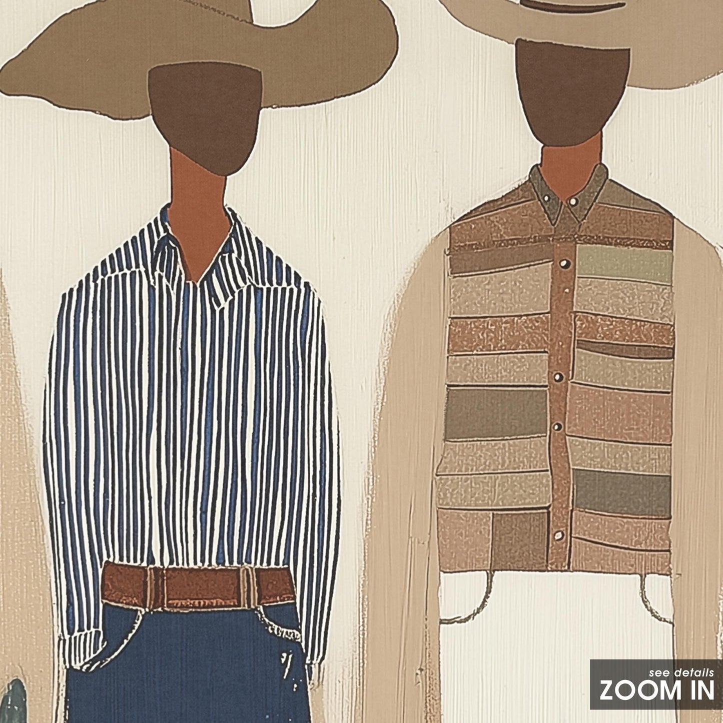 Cowboy Couple Print – Modern Minimal Western Wall Art