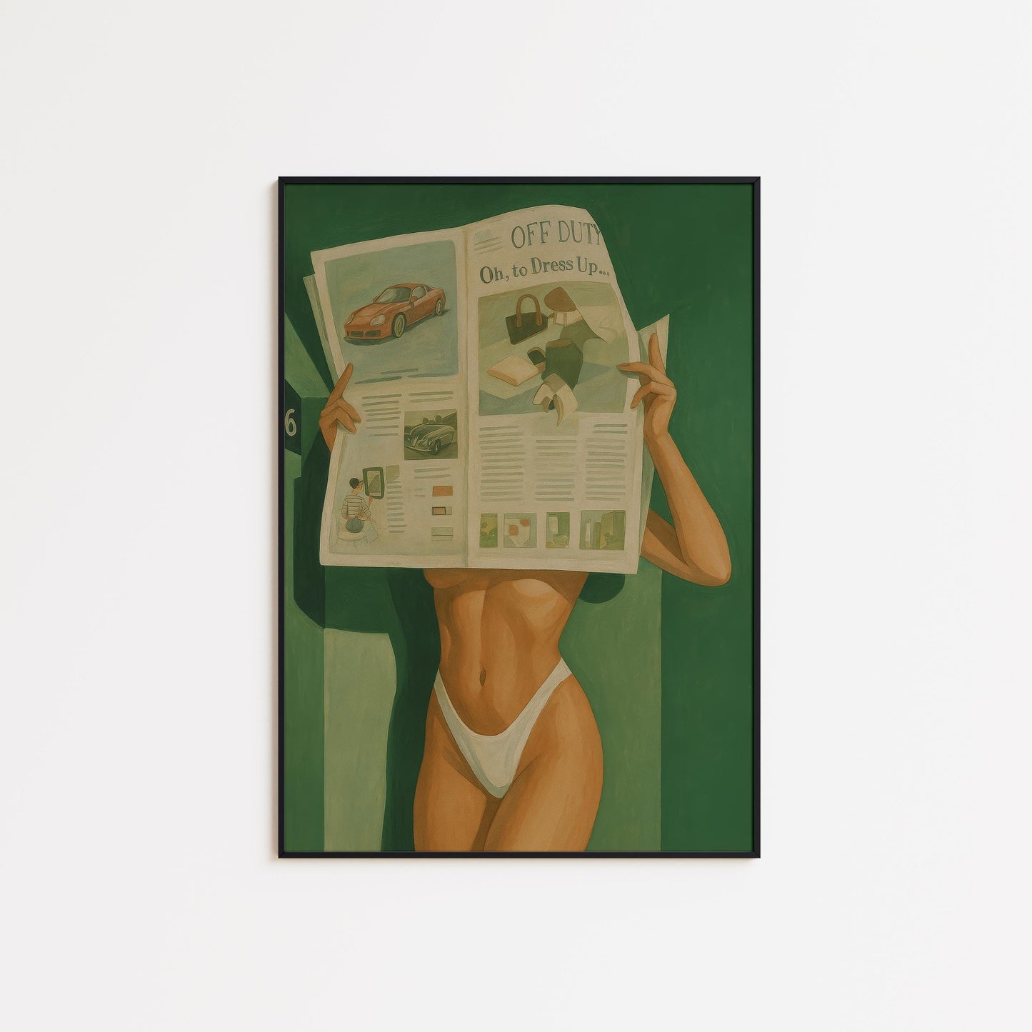 Retro Pin-Up Poster – Bold Motel Print | Feminine Wall Art, Cheeky Elegant Design