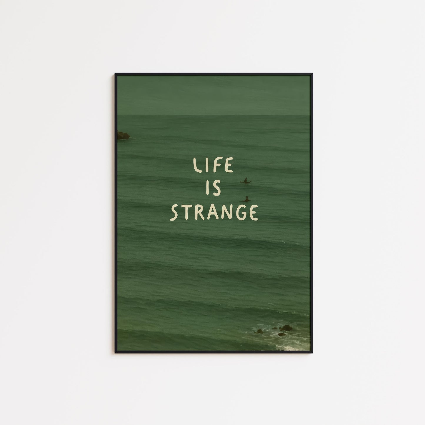 Ocean Quote Poster – Minimalist Wall Art With Green Ocean Print & Poetic Design