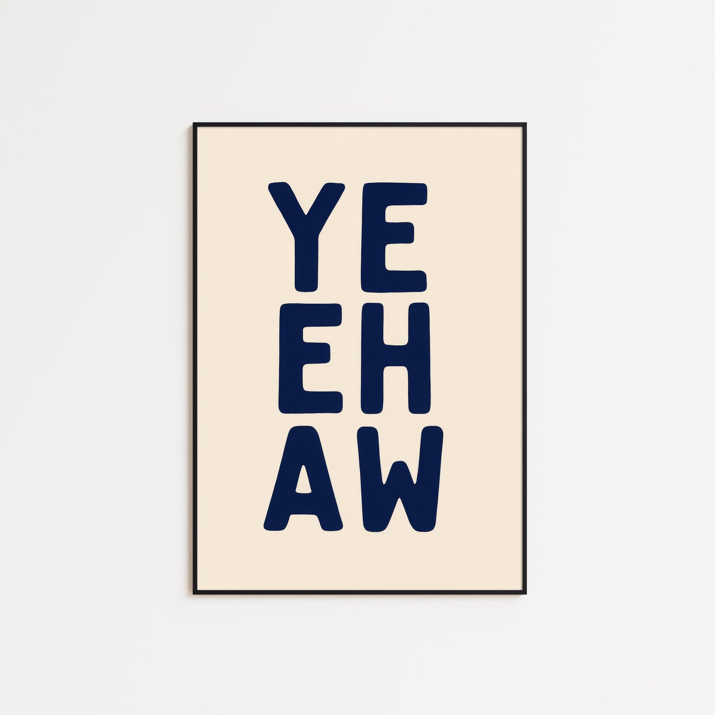 YEEHAW Vertical Poster – Bold Navy Western Typography Print