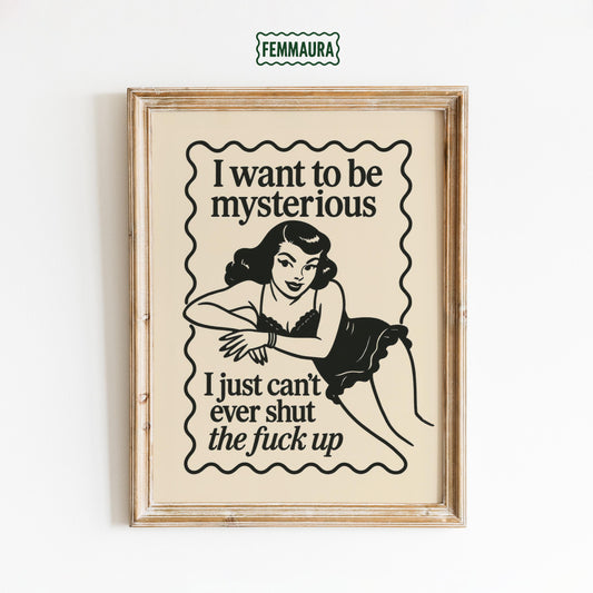 Retro Feminist Poster – Funny Vintage Pinup Print With Bold Girl Wall Art