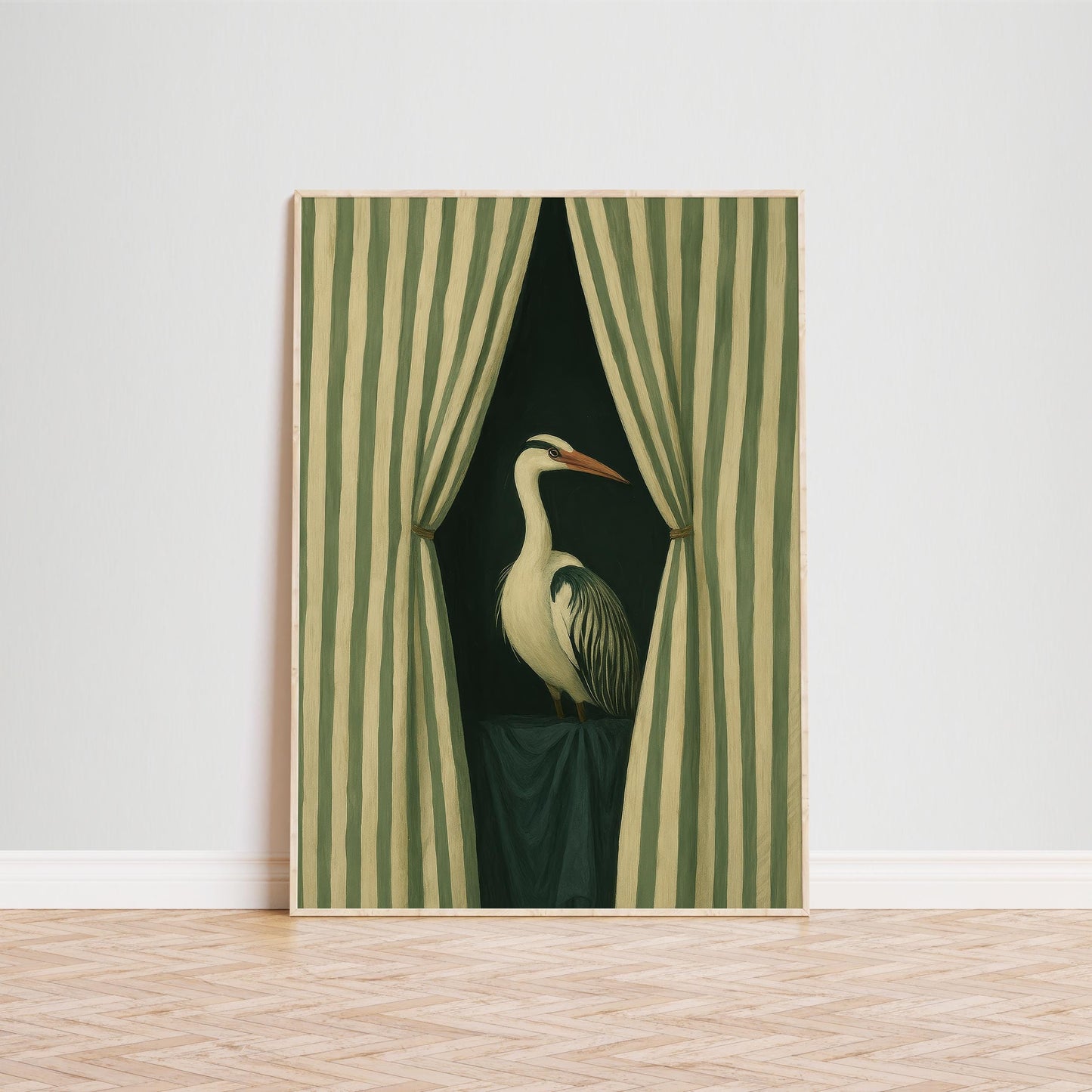 Elegant Bird Art Print – Serene Heron Poster | Minimalist Nature Artwork