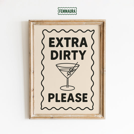 Martini Quote Wall Art – Minimalist Quote Poster With Playful Cocktail Design