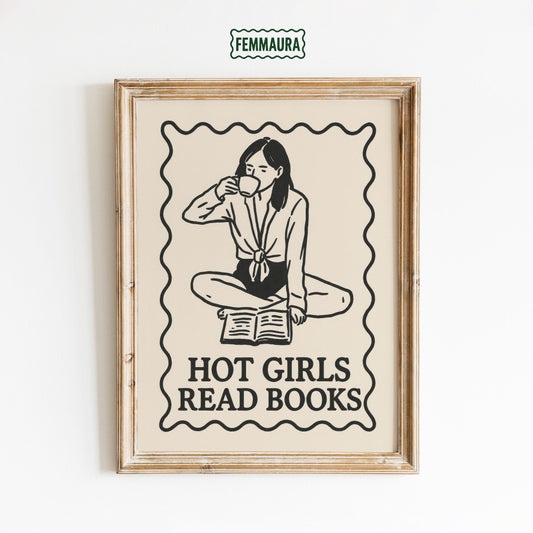 Minimalist Feminist Poster – Feminist Wall Art Black Beige Print for Reading Room Decor