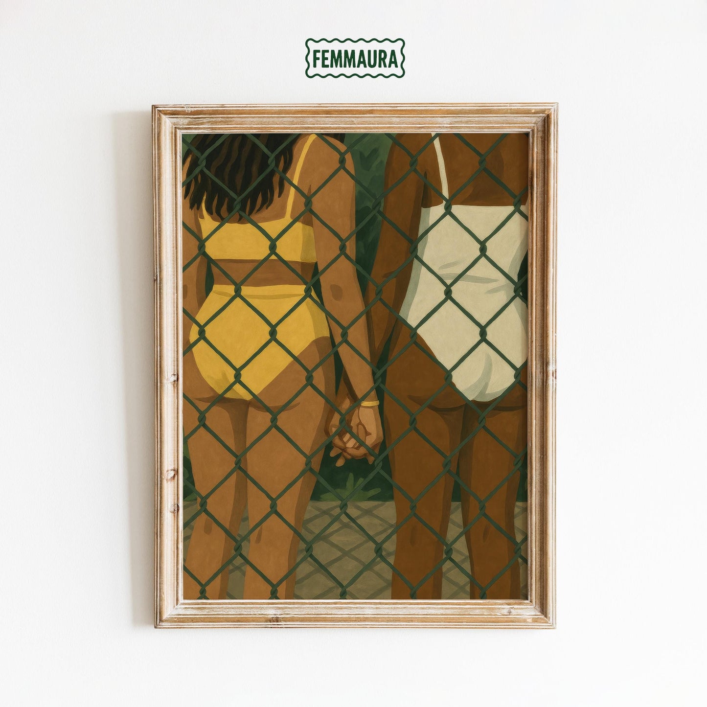 Queer Love Wall Art – LGBTQ Couple Print | Summer Poolside Intimacy Decor