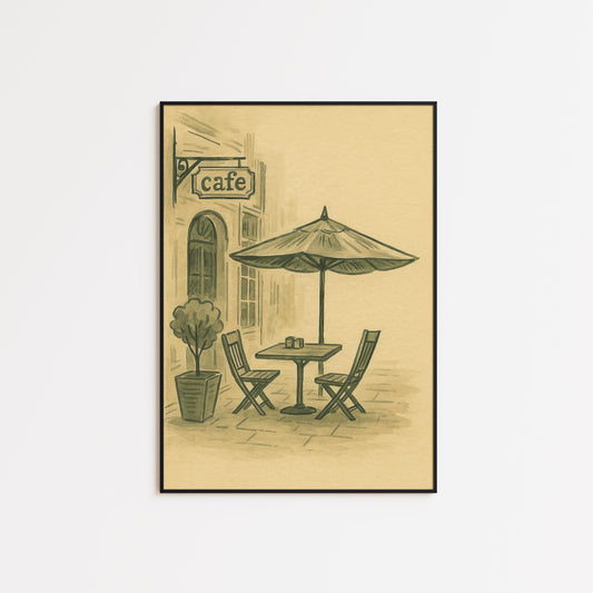 Paris Café Poster – Vintage Wall Art | French Coffee Print On Semi-Glossy Paper
