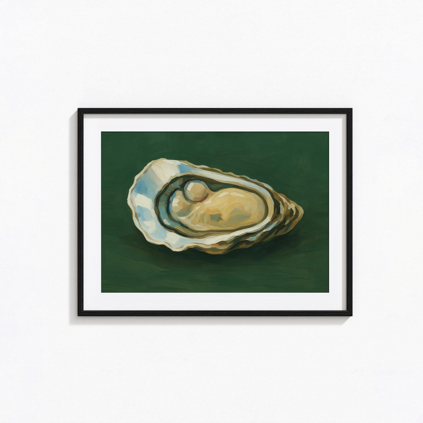 Oyster Wall Art – Minimalist Coastal Kitchen Art | Seafood Decor Print