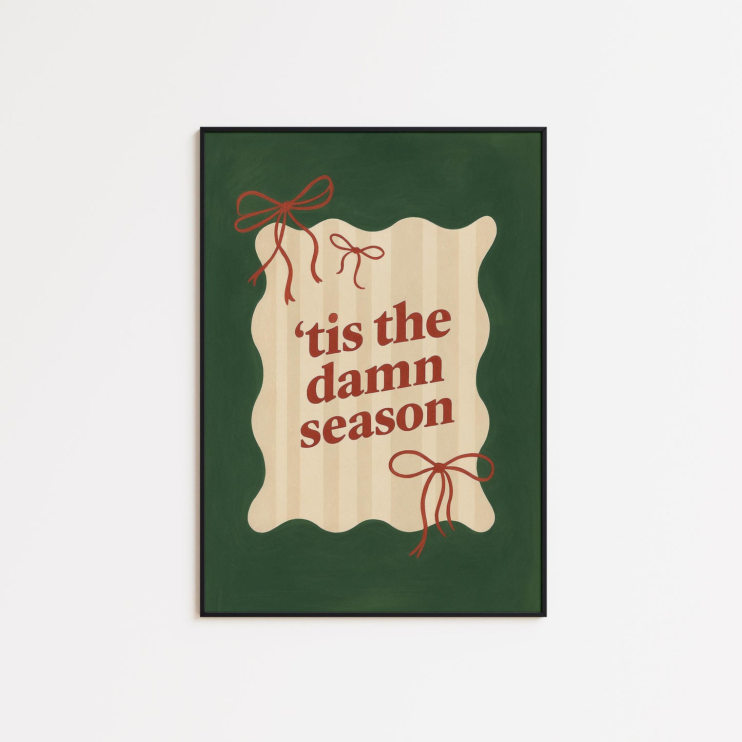 Retro Holiday Poster – ’Tis the Damn Season Funny Christmas Wall Art Print