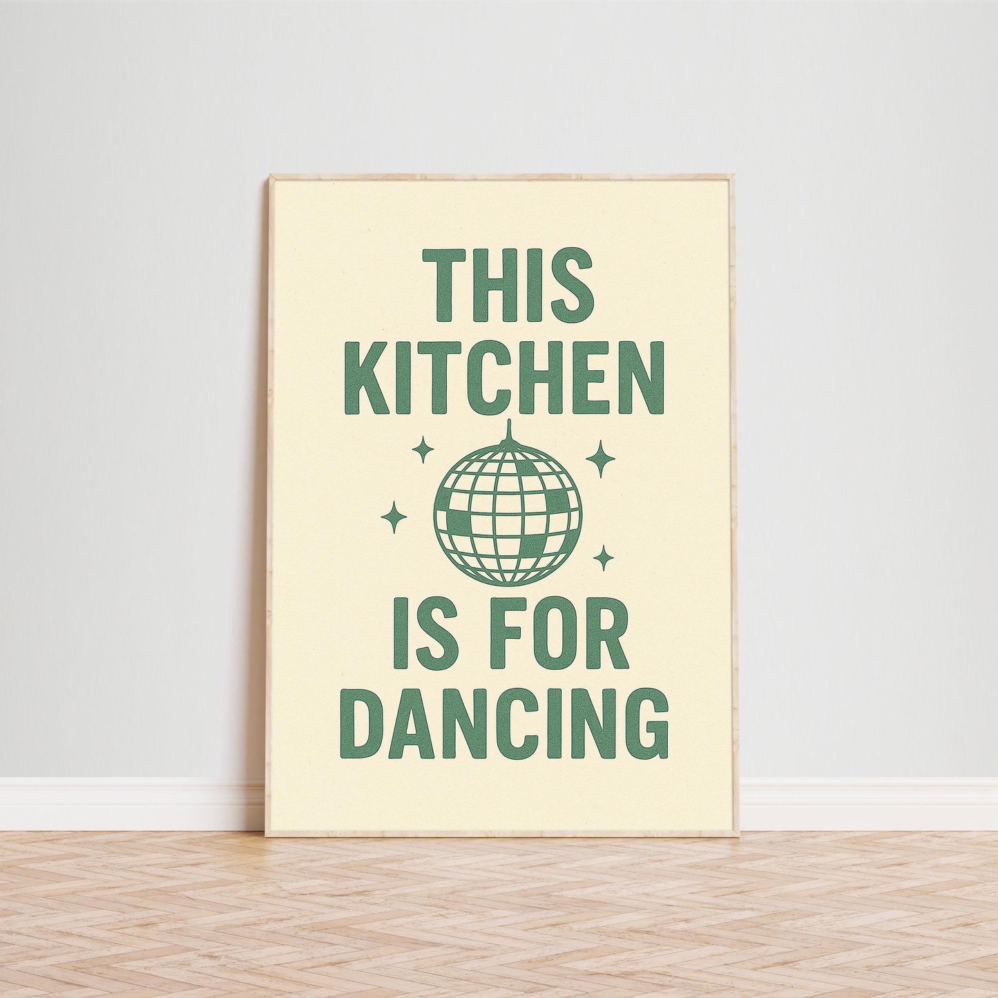 This Kitchen Is For Dancing Poster – Fun Minimal Kitchen Wall Art