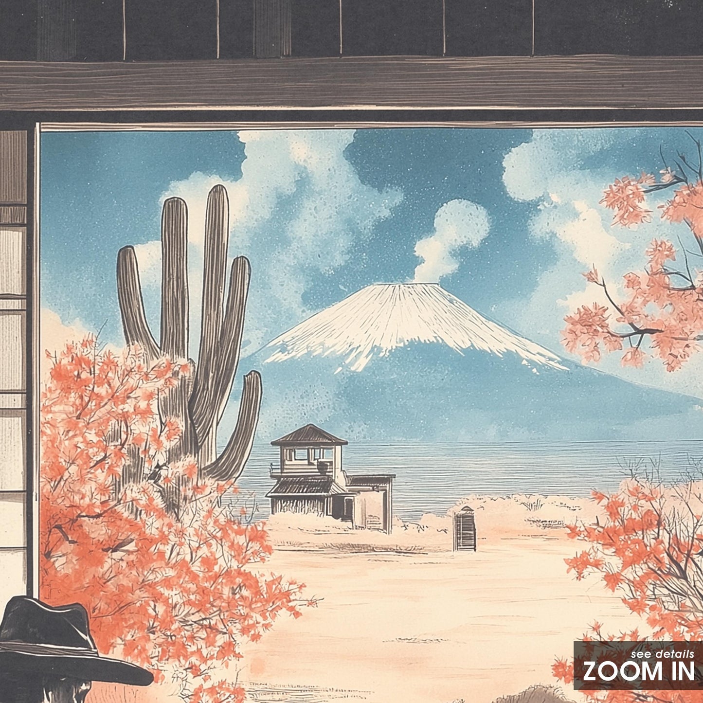 Gunslinger Zen Poster – East-West Cowboy Tea Ceremony Print